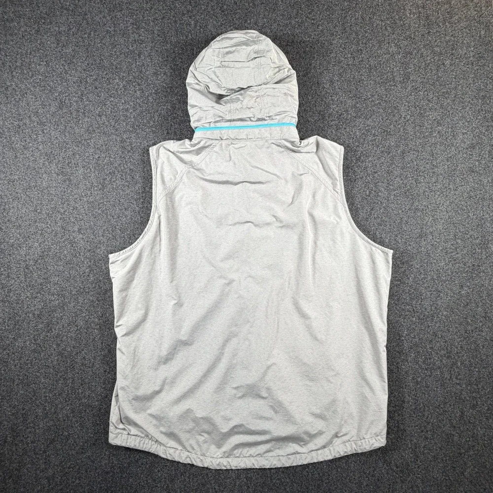 Peter Millar Crown Sport Mens XXL Grey Performance Vest Stowaway Hood Full Zip